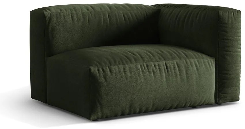 Modul pentru canapea modulară verde cu tapițerie din catifea (cu colț pe partea dreaptă) Martina – Micadoni