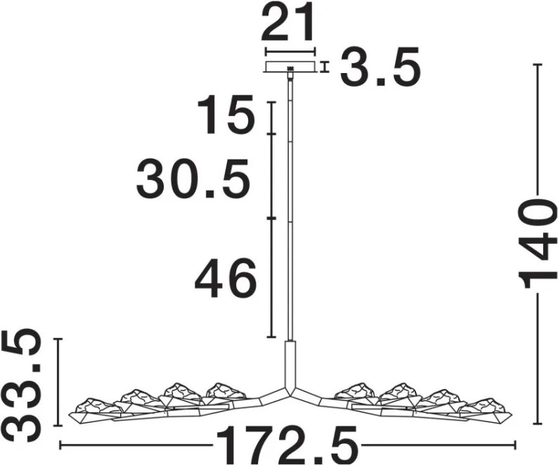 Lustra LED alama antic cu sticla lucrat manual GRETA 44W