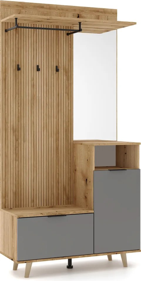 Set pentru hol, stejar evoke/grafit, NODRI