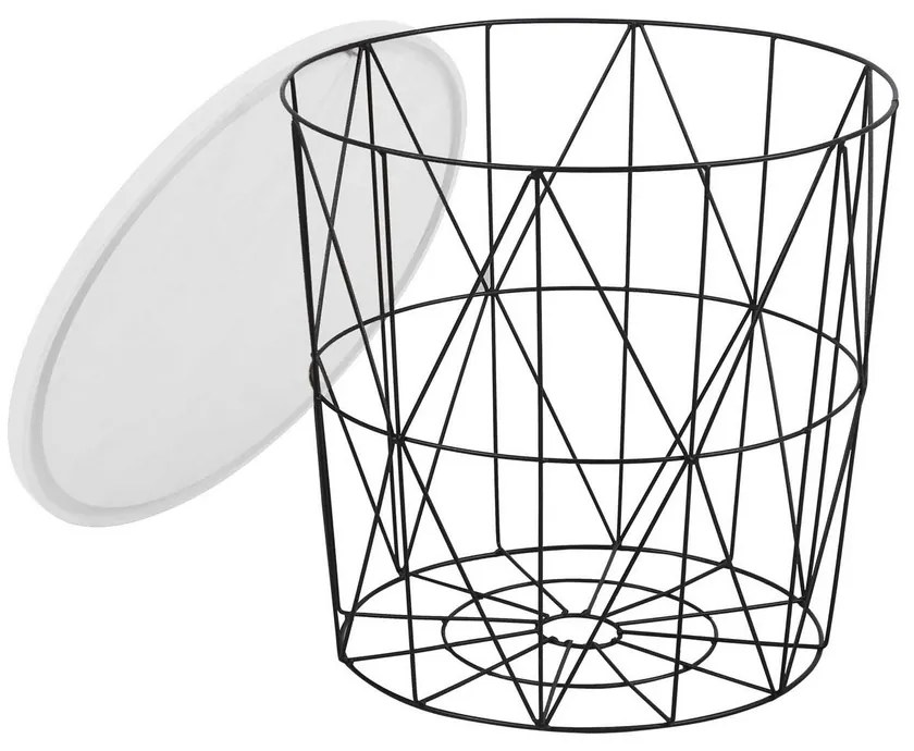 Masa de cafea Mariffa II, alb/negru