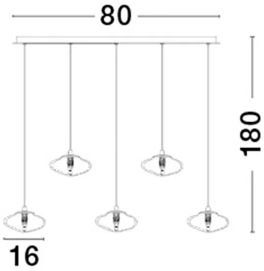 Lustra moderna cu 5 Pendule design decorativ KING aurie