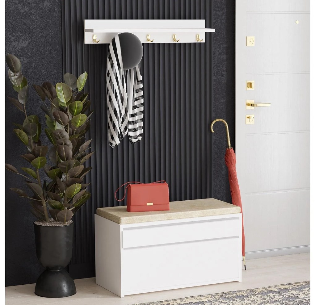 Mobilier Hol Movopu 2 (alb + auriu) . 1093896