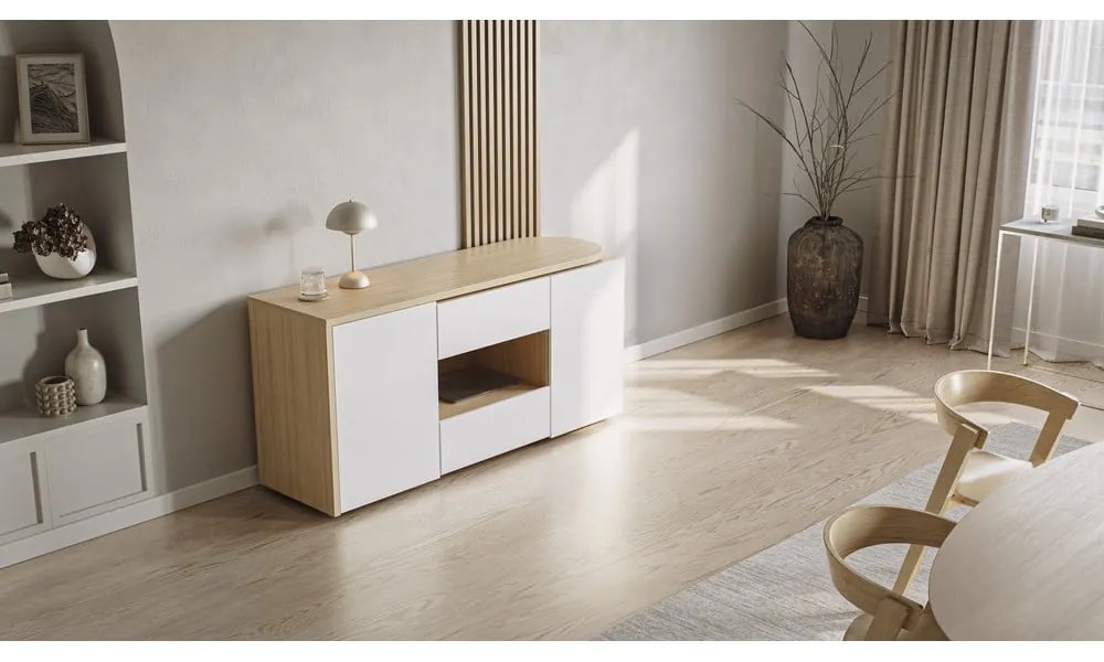 Birou cu blat cu aspect de lemn de stejar 48x159 cm Tango – TemaHome