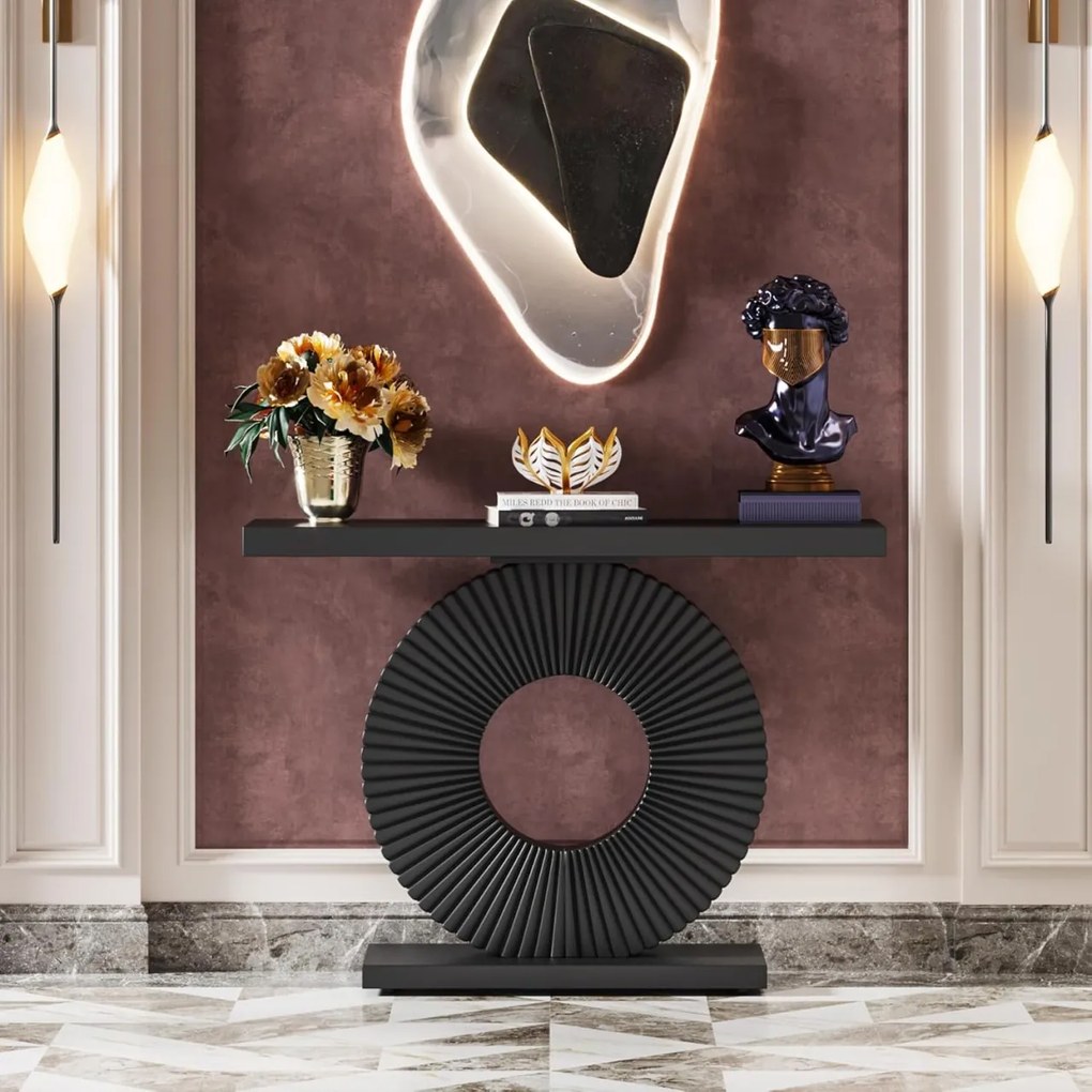 MAN9 - Masa Consola, 100 cm, masuta hol, living, dormitor - negru