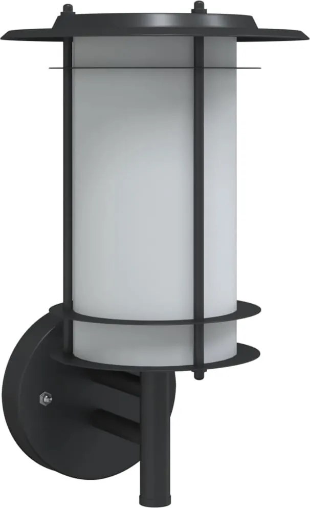 vidaXL Lampă exterioară de perete, negru, oțel inoxidabil