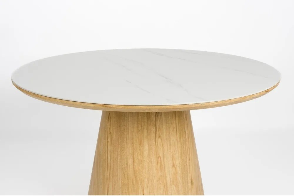 Masă de dining rotundă cu blat din piatră ø 115 cm Almira – White Label