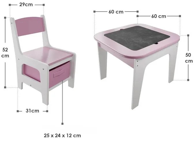 Juskys Set de lemn pentru copii Milou - roz