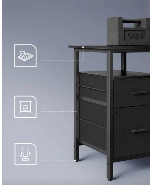 Birou SOLEA-X cu iluminare, maro/negru