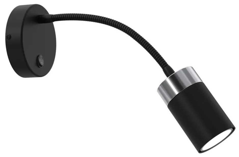 Veioză flexibilă JOKER 1xGU10/8W/230V negru/crom mat