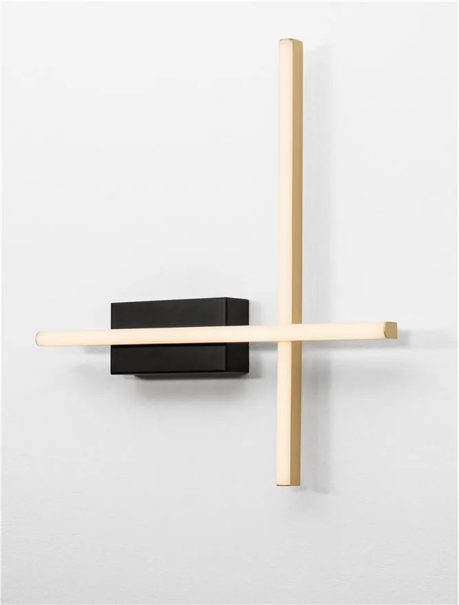 Aplica de perete LED design modern QUAM negru, auriu