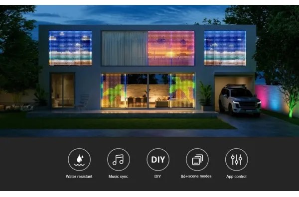 Perdea luminoasă RGBIC Govee 520 LED 1,5x2m Wi-Fi IP65