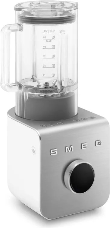 Blender Smeg Collezione BLC02WHMEU, 1400 W, 1,5 l, 22 000 rpm, 5 programe, 9 viteze, Măcinare gheață, Oțel inoxidabil, Alb/Inox