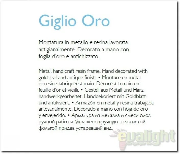 Aplica de perete clasica GIGLIO AP2 ORO 075280
