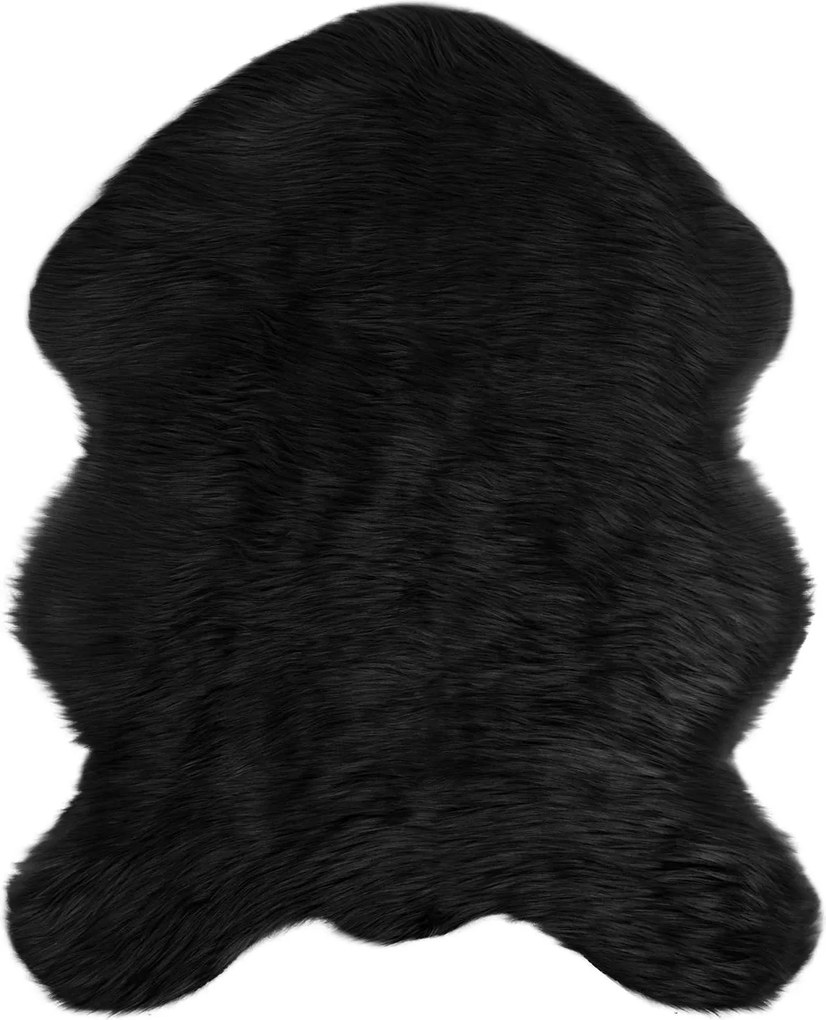 vidaXL Covor din Lână Faux Tafalla Negru 50 x 80 cm Poliester