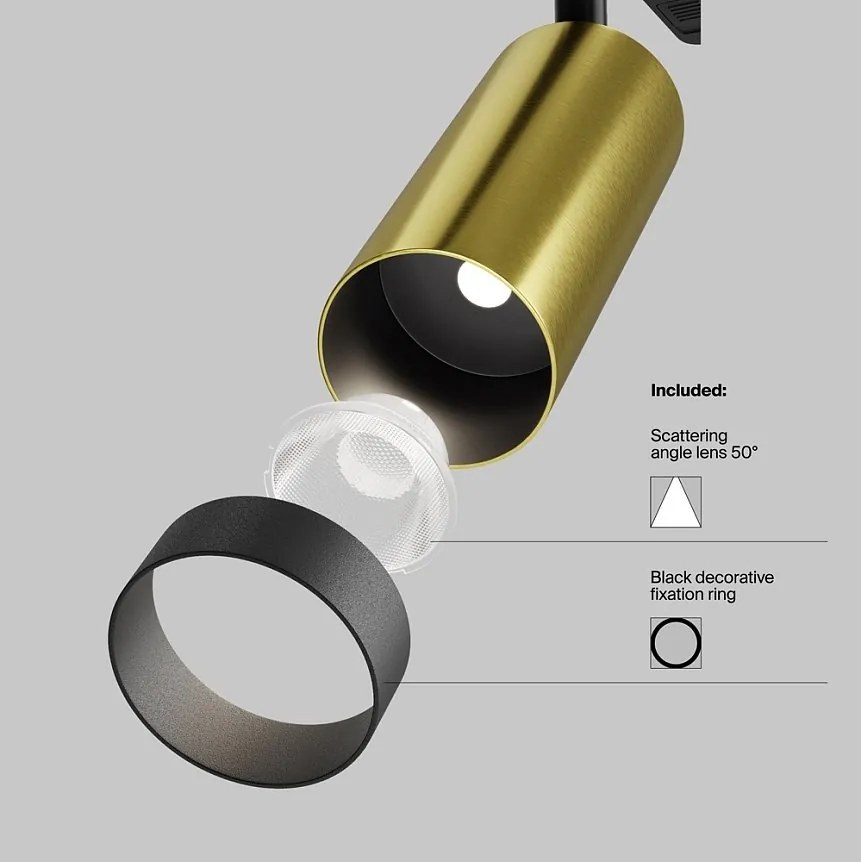 Accesoriu, Spot LED pentru sinele monofazate Unity, Focus alama