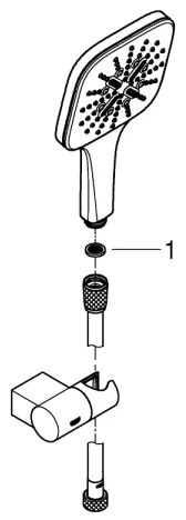 GROHE RAINSHOWER SMARTACTIVE 130 CUBE – set duș de mână, crom lucios (26588000)