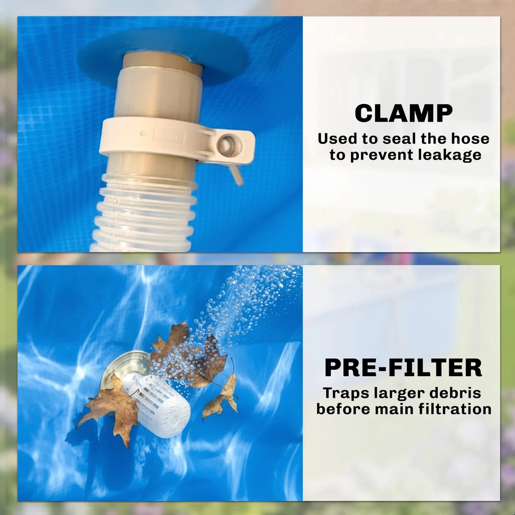 Outsunny Piscină dreptunghiulară cu structură metalică și pompă de filtrare, 260 x 181 x 67 cm, Albastru | Aosom Romania