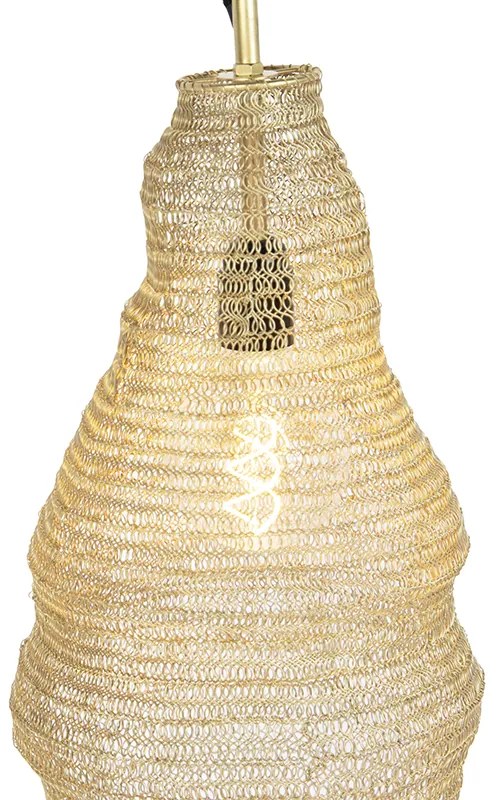 Lampă suspendată orientală aurie - Nidum Rombo