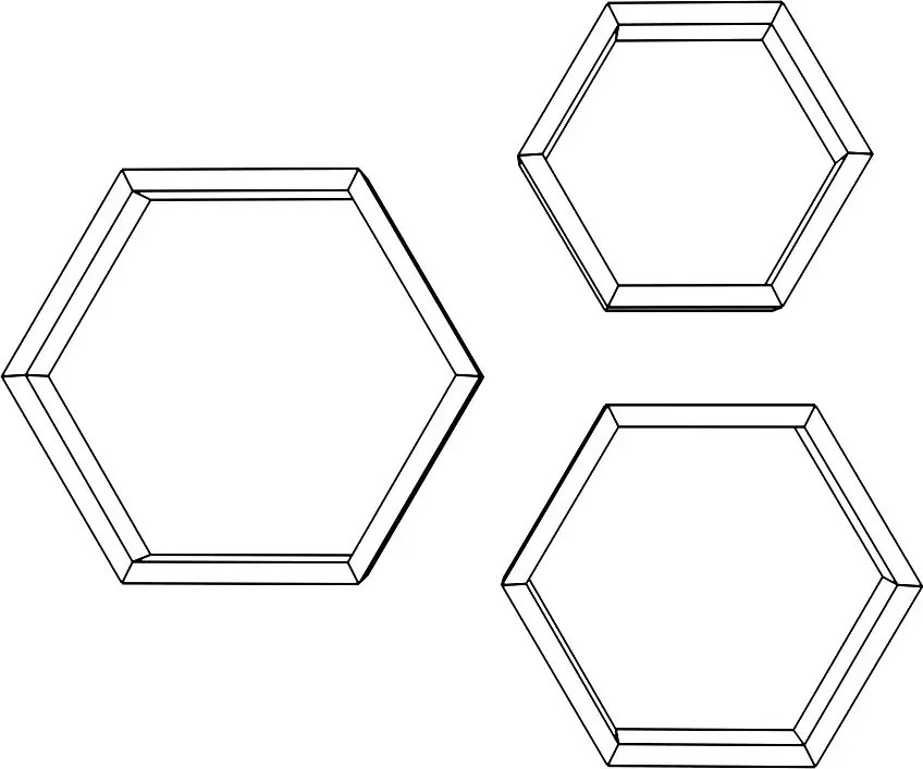 Set 3 Rafturi din lemn Uclu Homs, 40 x 35 x 9 cm, maro