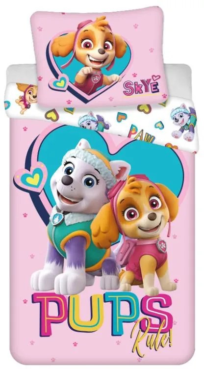 Patrula Cățelușilor Pups Rule lenjerie de pat 140×200cm, 70×90 cm microfibră