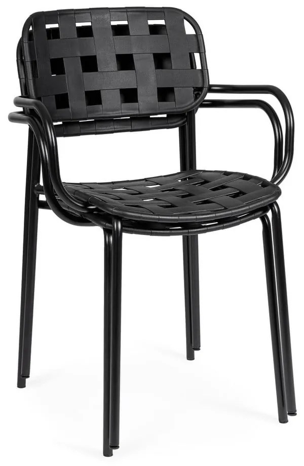 Scaune de grădină negre 4 buc. din metal Clover – Bizzotto