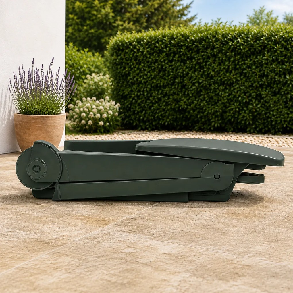 Șezlong de grădină ZIRCONE, 72×195×101 cm, verde închis I.P.A.E-Progarden