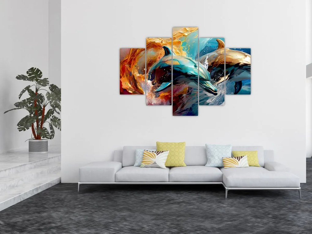 Tablou - Pictură de delfin (150x105 cm)