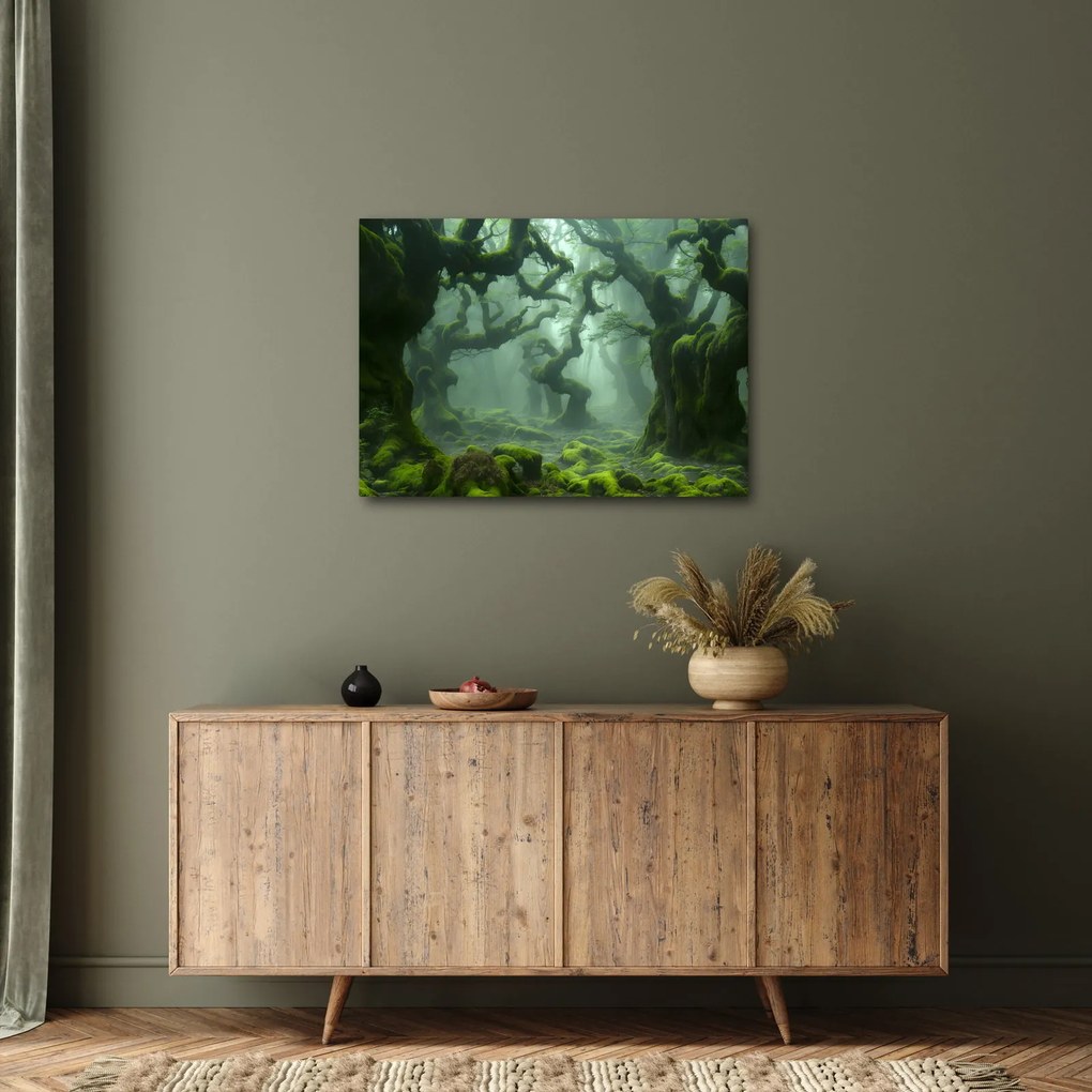 Tablou - O pădure acoperită de mușchi (70x50 cm)