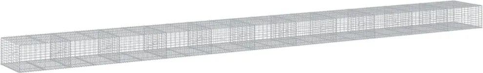 vidaXL Coș gabion cu capac, 1100x100x50 cm, fier galvanizat