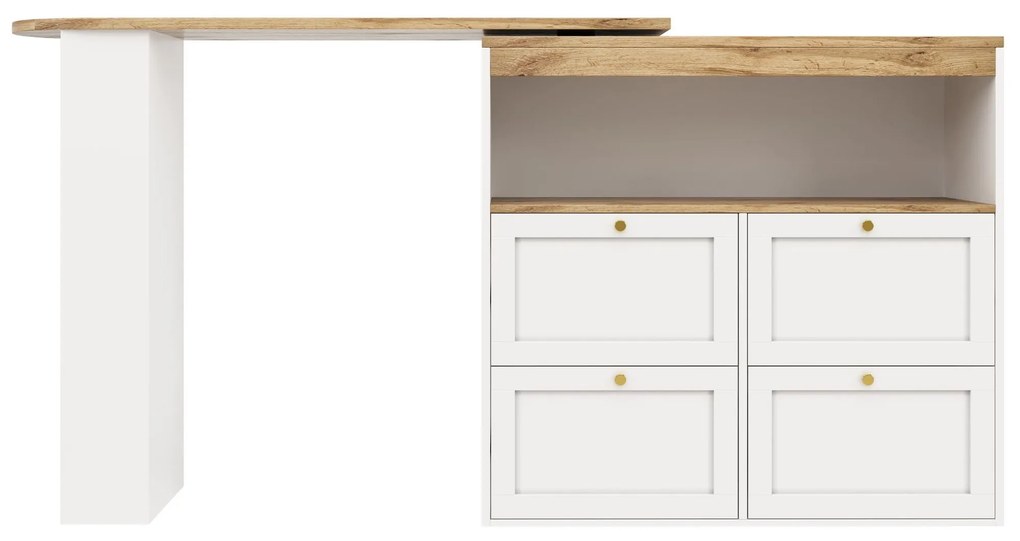 Masă de bar rotativă la 360°, Alb | Aosom Romania