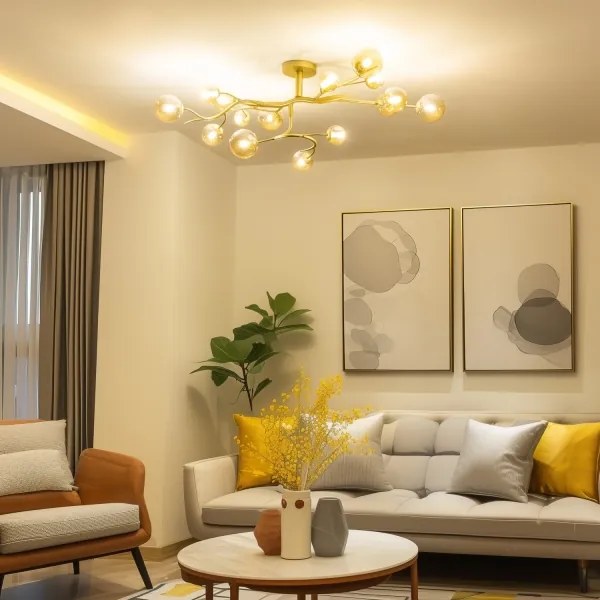 Lustră LED aplicată Brilagi MISTEL 15xG9/3W/230V auriu