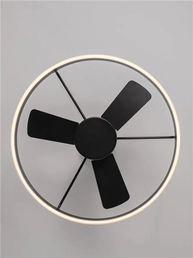 Lustra LED cu ventilator si telecomanda LUNAIR negru