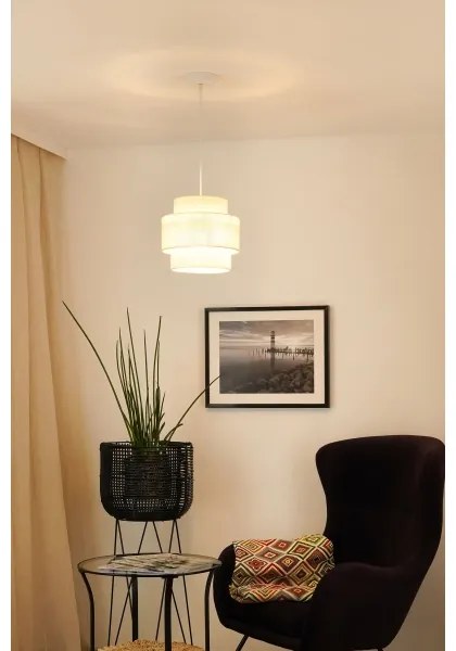 Lustră pe cablu Brilagi SPACE YUTE 1xE27/15W/230V d. 25 cm crem/alb