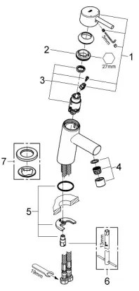 GROHE CONCETTO 3224010E - Baterie pentru lavoar DN 15 crom lucios