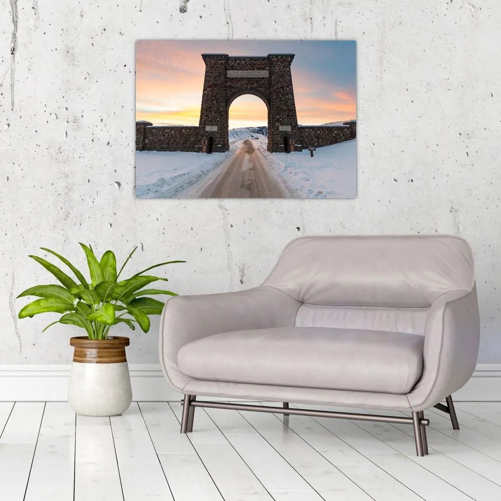 Tablou cu poarta, Yellowstone (70x50 cm)
