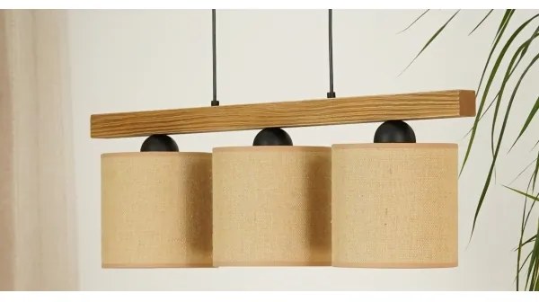 Lustră pe cablu Brilagi FOREST 3xE27/15W/230V pin/maro/negru