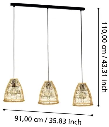 Lustră pe cablu AYESGARTH 3xE27/40W/230V Eglo 43867