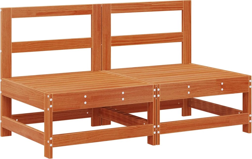 vidaXL Canapea de Grădină Din Mijloc Lemn masiv de pin Maro Ceară