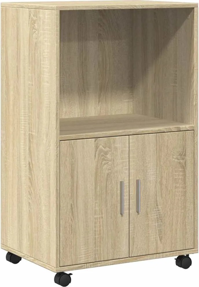 vidaXL Dulap cu roți, stejar sonoma, 55x40x91 cm, lemn prelucrat