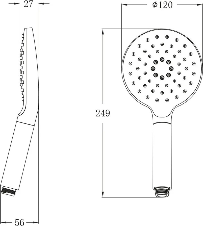 Cap de duș argintiu lucios din plastic ø 12 cm – Sapho