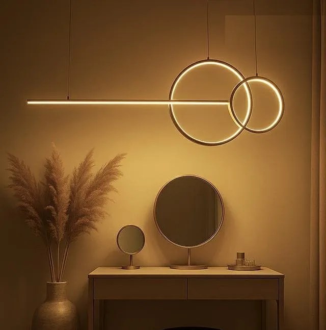 Lustra aurie inelara LED Range 120cm