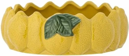 Bol din ceramică stoneware cu lămâi în relief, D21×H6,5 cm, „Limone Bowl"