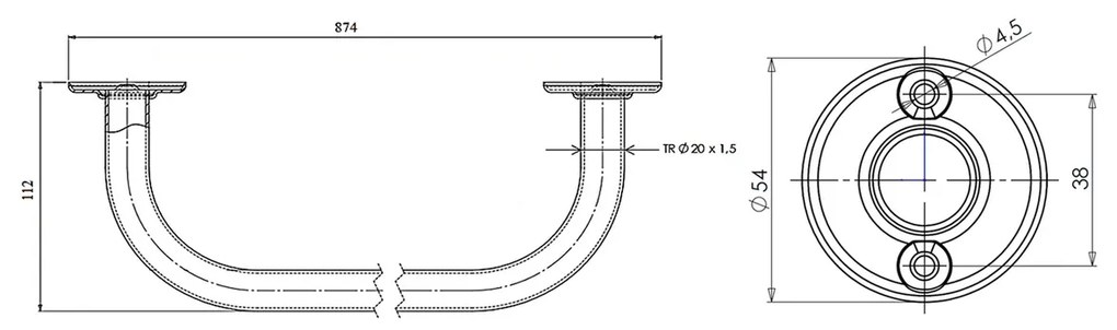 Suport pentru prosoape AQUALINE 8013 80 cm, alb