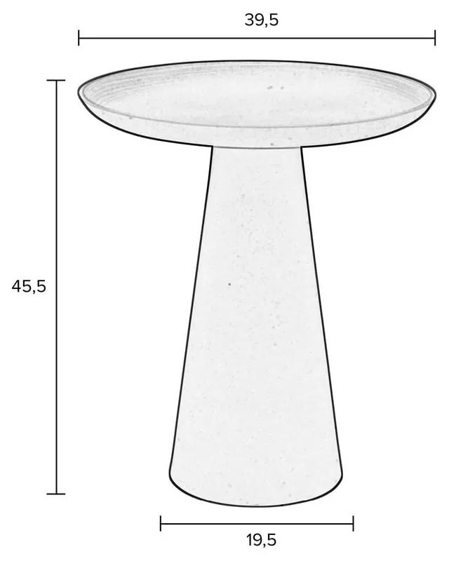 Măsuță auxiliară din aluminiu White Label Ringar, ø 39,5 cm, bej