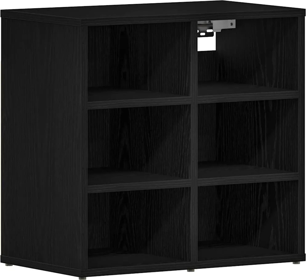 vidaXL Dulap pentru pantofi cu raft Stejar Negru 52 x 30 x 50,5 cm