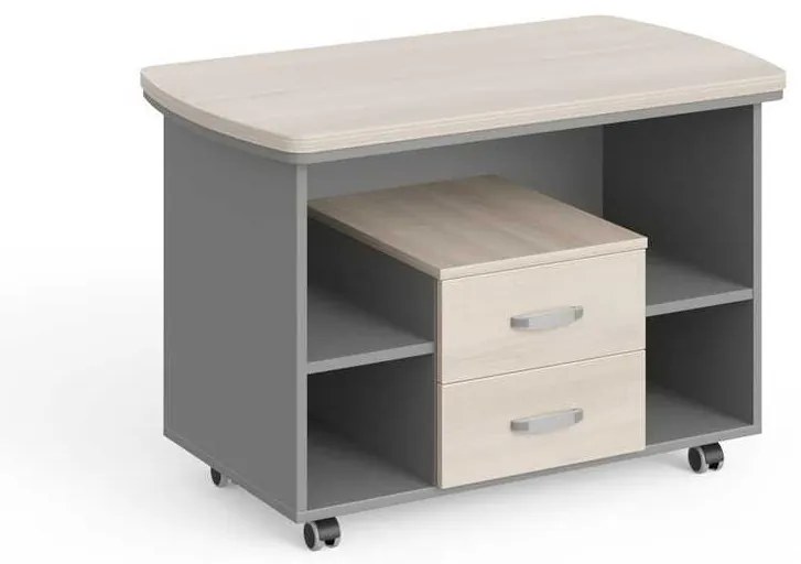 Masă suplimentară Manager LUX, 106 x 60 cm, mobil, salcâm deschis / gri