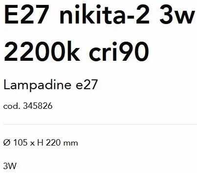 Bec LED Decorativ, E27 Nikita-2 3w 2200K cri90, Alb