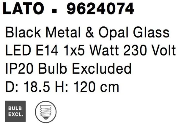Lustra, Pendul modern Lato negru 18,5cm