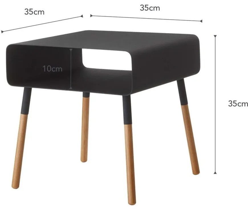 Masă auxiliară YAMAZAKI Plain, înălțime 35 cm, negru