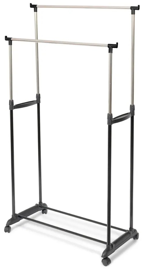 Suport dublu mobil pentru haine, cu înălțime reglabilă Compactor Cleano
